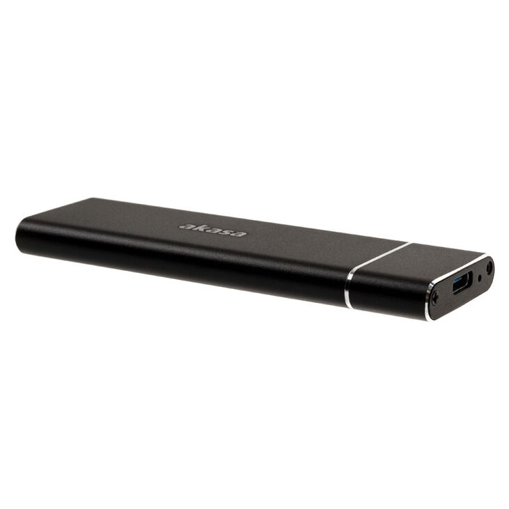 Akasa external USB 3.1 M.2 SSD aluminium case - black image number 1