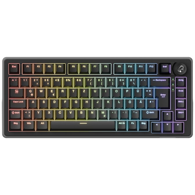 Ducky OK-HE-75 Gaming-Tastatur, Hall Effect, Haimu HE Switches, DE-Layout - schwarz image number 0