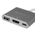 SilverStone SST-EP08C - USB 3.1 Typ-C Adapter auf HDMI/USB Type C/USB Type A - silber image number null
