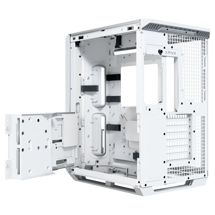 APNX V1 PC-Gehäuse, Midi-Tower, ATX, Tempered Glass - Holz, weiß image number 9