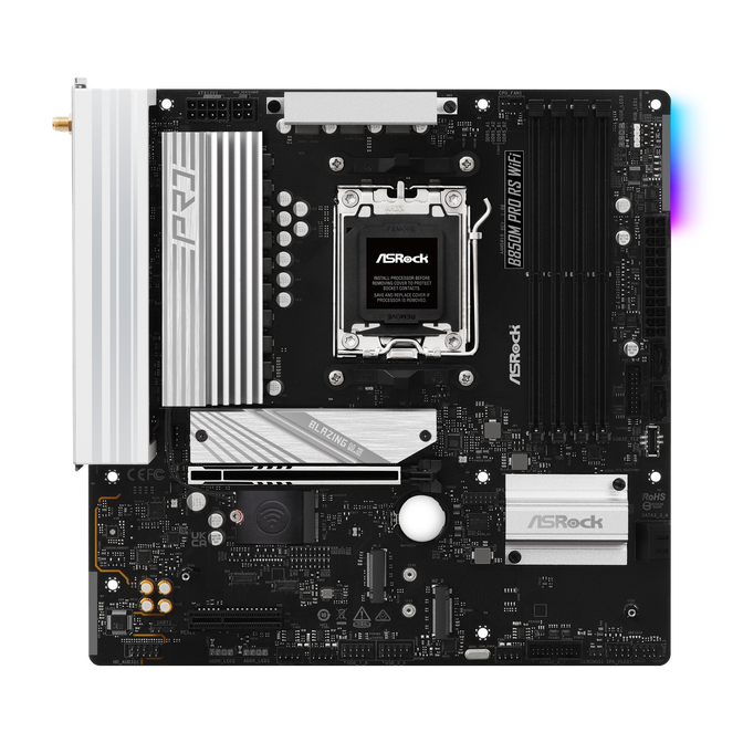 ASROCK B850M Pro RS WiFi motherboard, Socket AM5, AMD B850, Micro-ATX, DDR5 image number 4