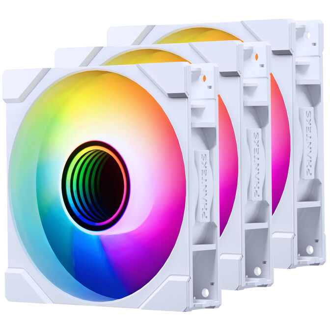 PHANTEKS "4er Pack" 1x M25 Gen2 PWM D-RGB L&uuml;fter & 3er Pack Reverse Blade L&uuml;fter, 120mm - wei&szlig; image number 6