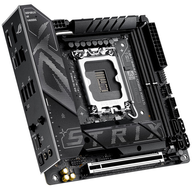 ASUS ROG Strix B860-I Gaming WiFi Mainboard, Sockel LGA 1851, Intel B860, Mini-ITX, DDR5 image number 1