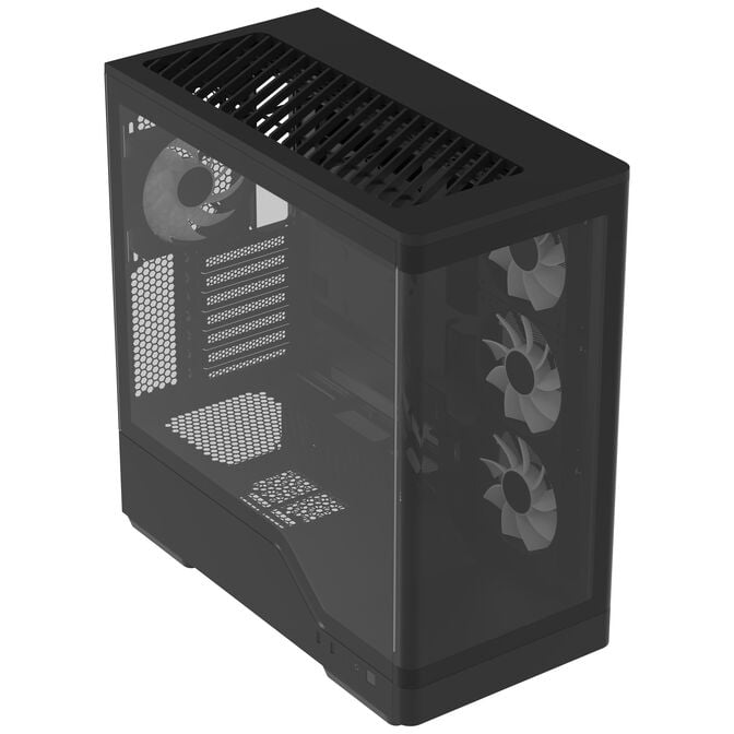 Aerocool P500A PC-Geh&auml;use, Midi-Tower, ATX, Tempered Glass, RGB - schwarz image number 5