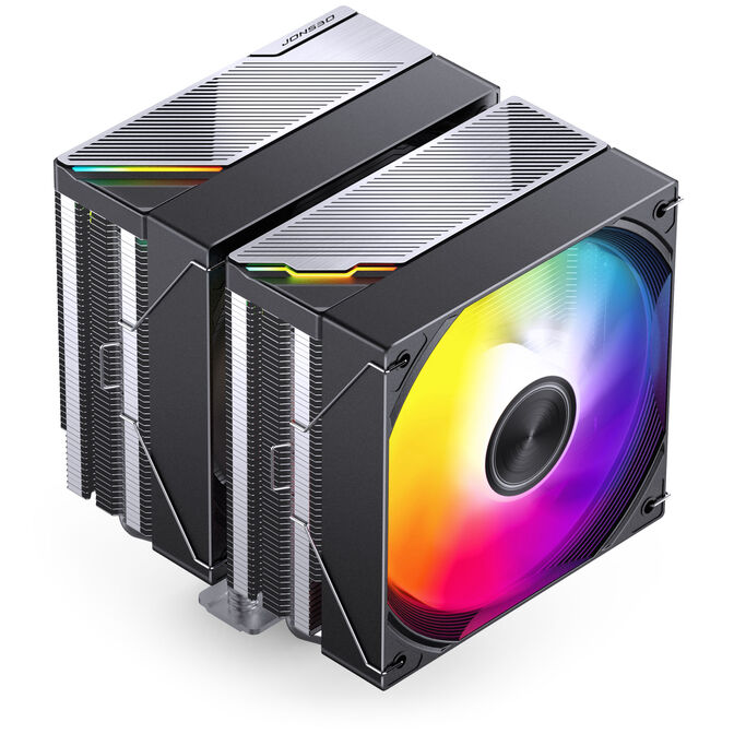 Jonsbo CA80 CPU Cooler, Dual-Tower, 2 x 120mm, PWM, RGB - black image number 0