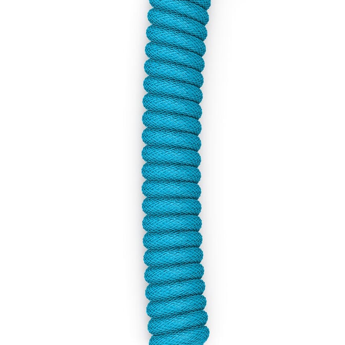 Glorious Coiled Cable Electric Blue, USB-C auf USB-A Spiralkabel - 1,37m, himmelblau image number 4