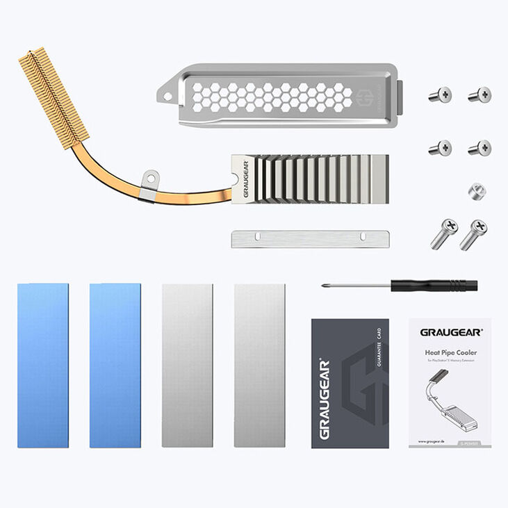 Graugear M.2 NVMe SSD Heatpipe Kühler mit Abdeckung für PlayStation 5 image number 5