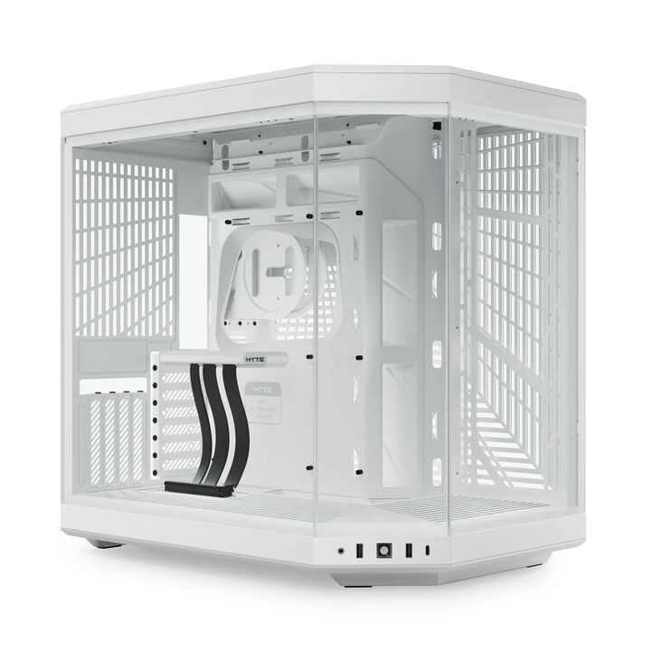 Hyte Y70 PC Case, Mid Tower, E-ATX, Tempered Glass - White image number 0