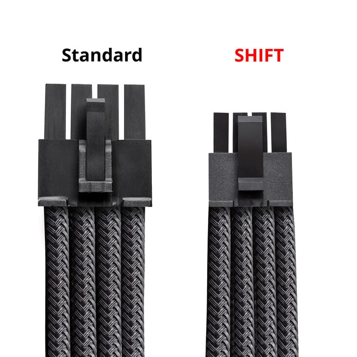 CableMod C-Series Pro ModMesh 12V-2x6 cable, 90° connector, for Corsair Type 5 RMx Shift PSUs - carbon, 65cm image number 3