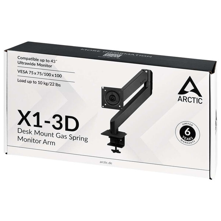 Arctic X1-3D Monitorhalterung, bis 40" 16:9 / 43" 21:9 - schwarz image number 7