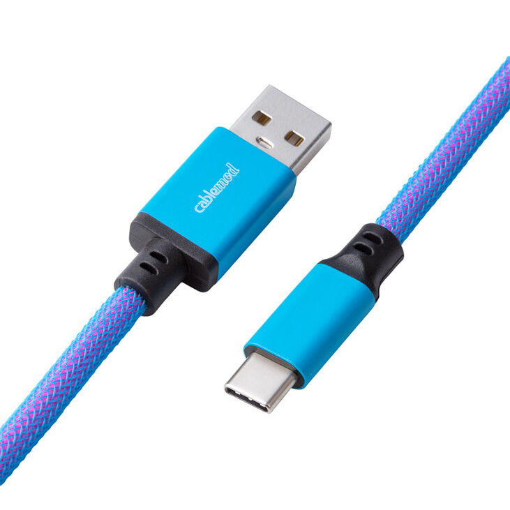 CableMod Classic Coiled Keyboard Cable USB-C zu USB Typ A, Galaxy Blue - 150cm image number 2