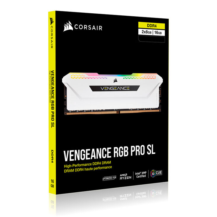 Corsair Vengeance RGB Pro SL DDR4-3600 RAM, CL18, XMP - 16 GB Dual-Kit, weiß image number 7