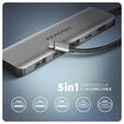 AXAGON HMC-5H USB-C 3.2 Gen 1 hub, 3x USB-A, 4K HDMI, PD 100W, 100cm USB-C cable image number null