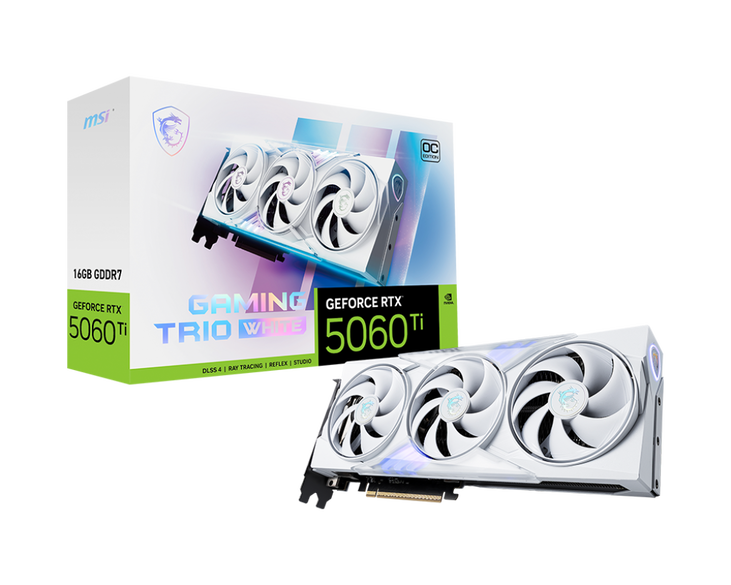 MSI GeForce RTX 5060 Ti Gaming Trio OC White, 16384 MB GDDR7 image number 0