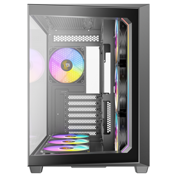 Antec C5 Computer Case, Mid-Tower, ATX, RGB, Tempered Glass - black image number 3