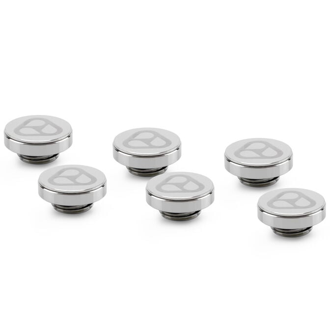 Thermal Grizzly DeltaMate Plug Closure Stopper, Brass - Gloss Nickel, Pack of 6 image number 0