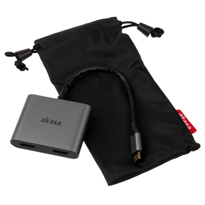 Akasa USB-C auf Dual HDMI MST Adapter - 4K@60Hz, 4K@30Hz dual image number 3