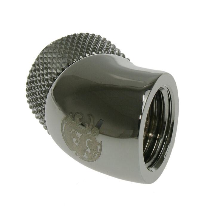 Bitspower Adapter 45 Grad G1/4 Zoll AG auf G1/4 Zoll IG - drehbar, schwarz glänzend image number 1
