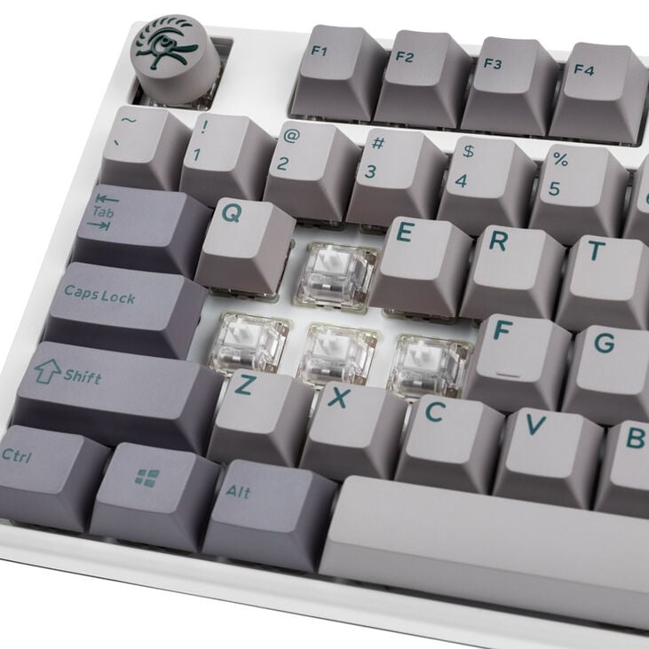 Ducky One 3 Mist Grey TKL Gaming Keyboard, RGB LED - MX-Ergo-Clear (US) image number 4