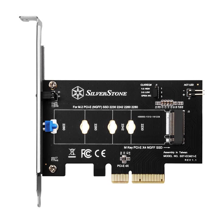 Silverstone SST-ECM21-E M.2 adapter card, PCIe 4.0, 1x M-Key - Low Profile image number 1