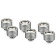 Thermal Grizzly DeltaMate Compression Fitting, Brass, G1/4&rdquo; Thread - Nickel, ST13, Pack of 6 image number null