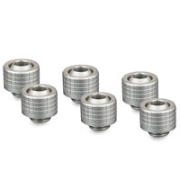 Thermal Grizzly DeltaMate Kompressions-Fitting, Messing, G1/4&rdquo;-Gewinde - Nickel, ST13, 6er-Pack