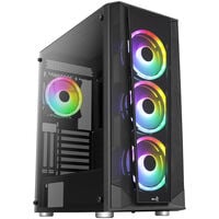 Aerocool Prism FRGB Mid Tower, ATX, Tempered Glass - Black