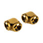 Corsair Hydro X Series XF Hardline Adapter 90 Degree 14mm OD to 14mm OD Hardtube - 2 Pack, gold