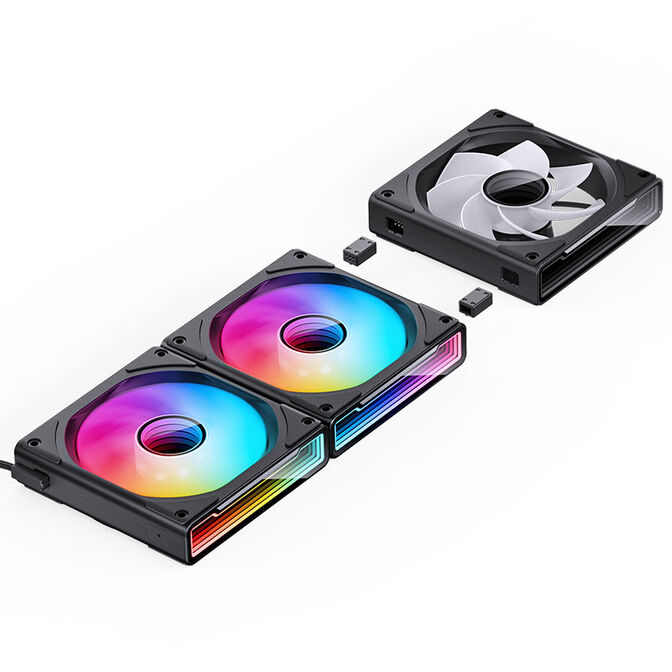 Jonsbo ZK-120BR ARGB Reverse Blade PWM Fan, 120mm, 3-Pack - black image number 8