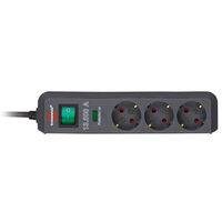Brennenstuhl Eco-Line socket strip, 3-way, surge protection - anthracite