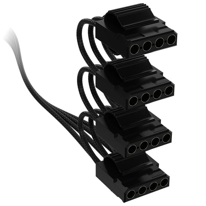 Corsair Premium Sleeved 4x 4-Pin-Molex-Kabel, f&uuml;r Typ-5-Netzteil - schwarz image number 1