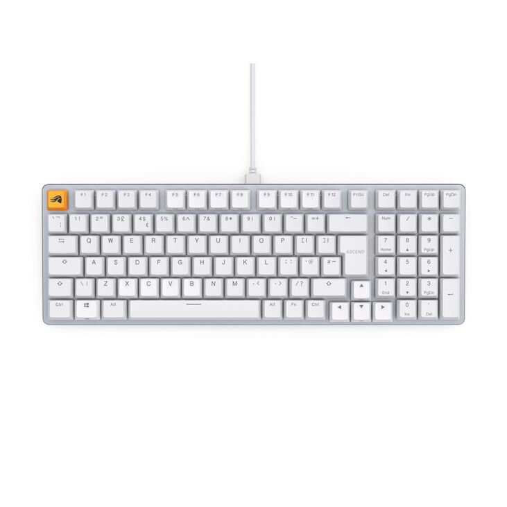 Glorious GMMK 2 Full-Size Gaming Keyboard - Fox Switches, UK Layout, White image number 2