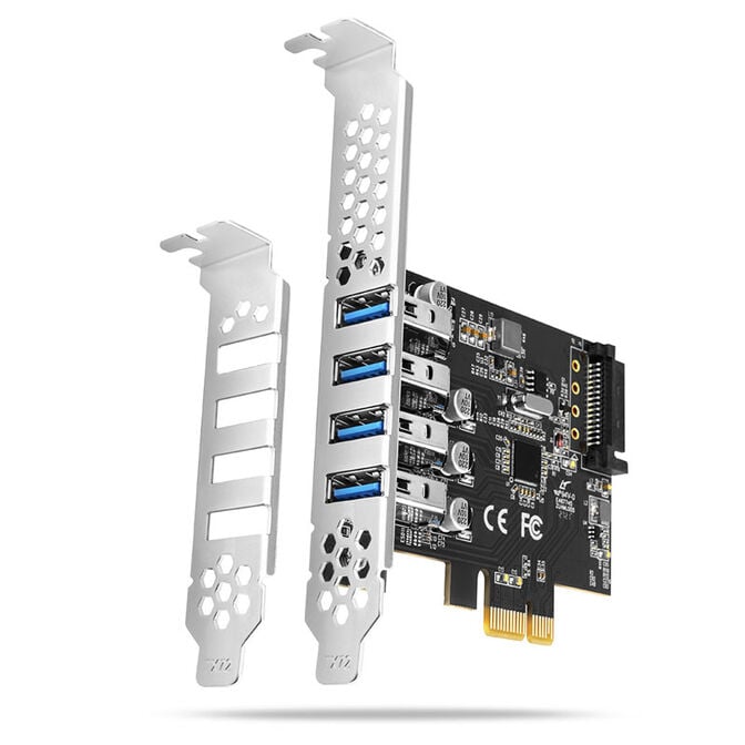 AXAGON PCEU-43RS PCIe Adapter 4x USB3.0 UASP VIA, 15-pin SATA power supply image number 0