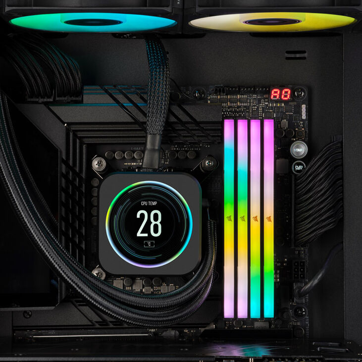 Corsair Vengeance RGB DDR5-6400 RAM, CL32, XMP - 64 GB Quad-Kit, black image number 6