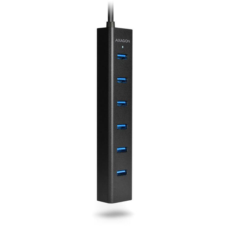 AXAGON HUE-SA7BP USB-A-Hub, 7x USB 3.0, 1x Micro-USB - 400 mm Cable, Power Supply image number 4
