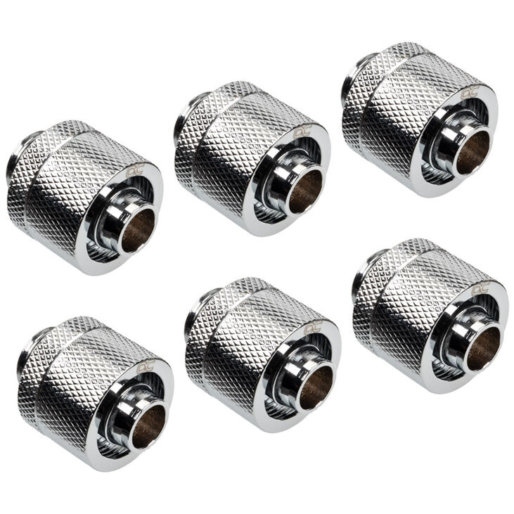 Alphacool Eiszapfen 16/10 mm screw-in fitting G1/4, 6-Pack - chrome image number 0