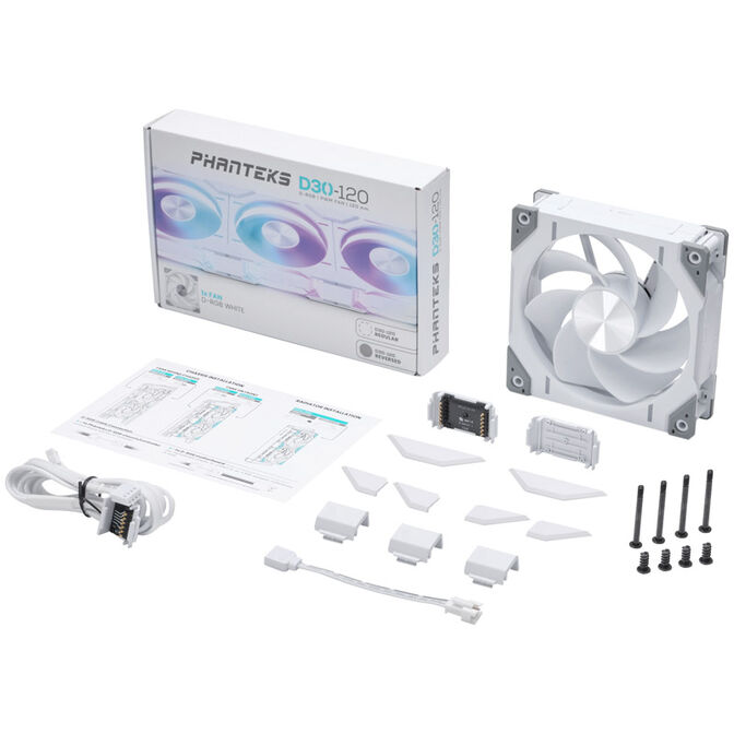 PHANTEKS D30 PWM Reverse Airflow D-RGB L&uuml;fter - 120mm, wei&szlig; image number 8