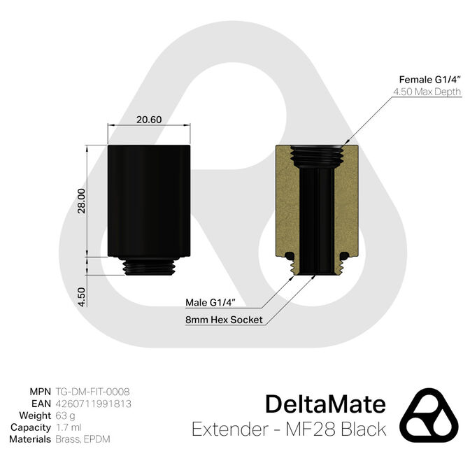 Thermal Grizzly DeltaMate Extender - MF28, black image number 2