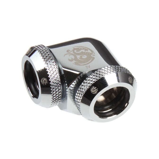 Bitspower Multi-Link Adapter 90 Degree 12mm OD to 12mm OD Hardtube - shiny silver image number 0