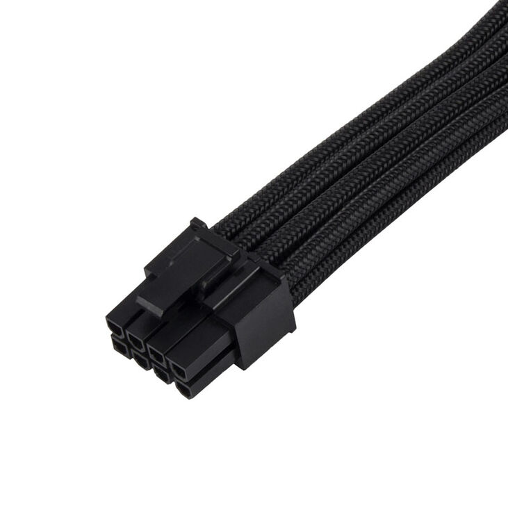 SilverStone 8-Pin-PCIe auf 6+2-Pin-PCIe Verlängerung, 250mm - Schwarz image number 1