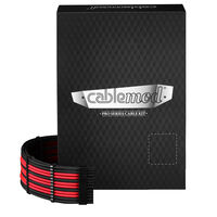 CableMod C-Series Pro ModMesh Sleeved 12V-2x6 12VHPWR Dual StealthSense-Kabel-Kit für Corsair RMi, RMx (Black Label) - schwarz/rot