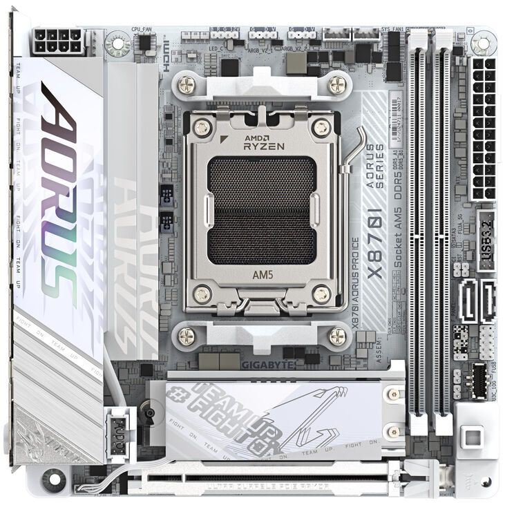 Gigabyte X870I AORUS Pro ICE Mainboard, Sockel AM5, AMD X870, Mini-ITX, DDR5 image number 2