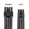 CableMod C-Series Pro ModMesh Kabelset, 2x 12V-2x6-Kabel, StealthSense, f&uuml;r Corsair Type 5 RMx Shift PSUs - schwarz, 65cm image number null