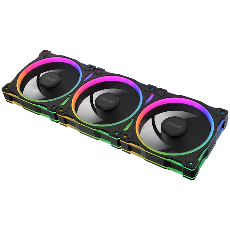 ASUS Prime MR120 ARGB-Lüfter, PWM, Reverse - 120mm, schwarz, 3er-Pack image number 0