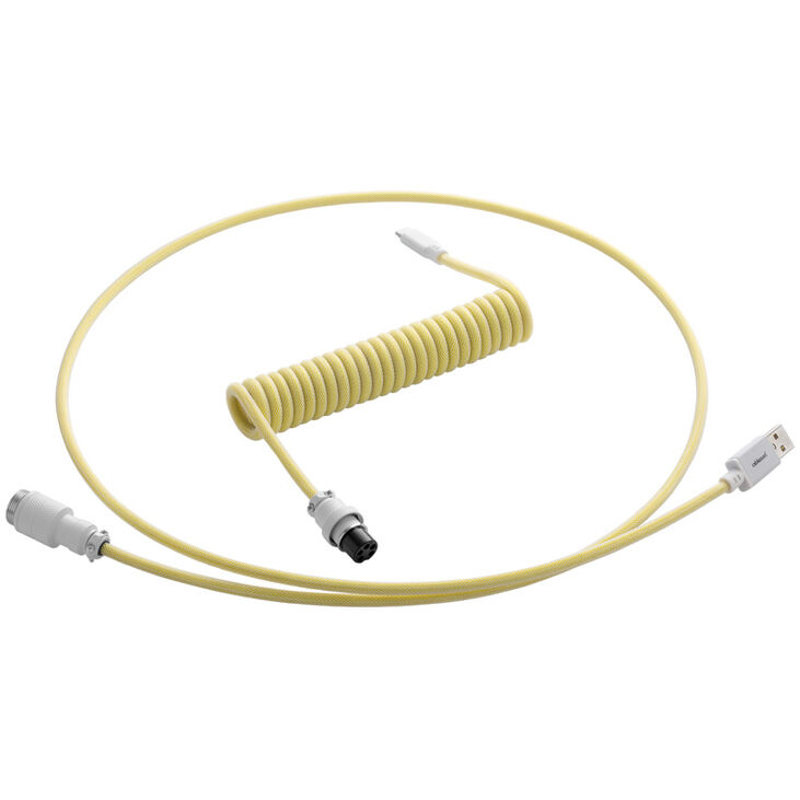 CableMod PRO Coiled Keyboard Cable USB-C zu USB Typ A, Lemon Ice - 150cm image number 0