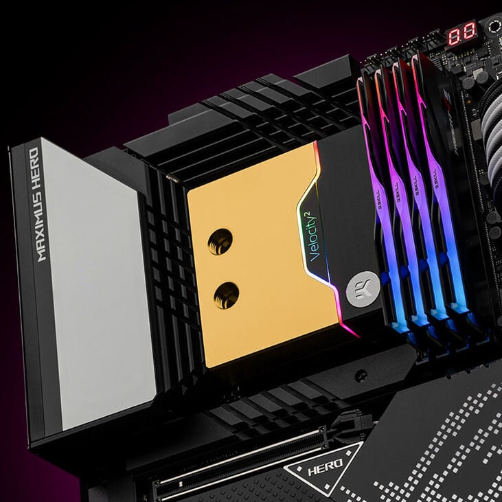 Ek Water Blocks EK-Quantum Velocity² D-RGB - 1700 - nickel + gold image number 2