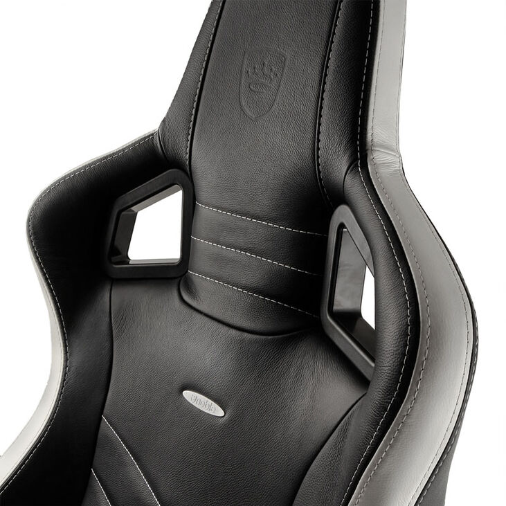 noblechairs EPIC Real Leather Gaming Chair - black/white/red image number 4