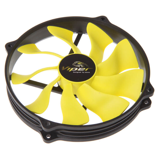 Akasa Viper R PWM L&uuml;fter, 120mm Mounting - 140mm, schwarz/gelb image number 0
