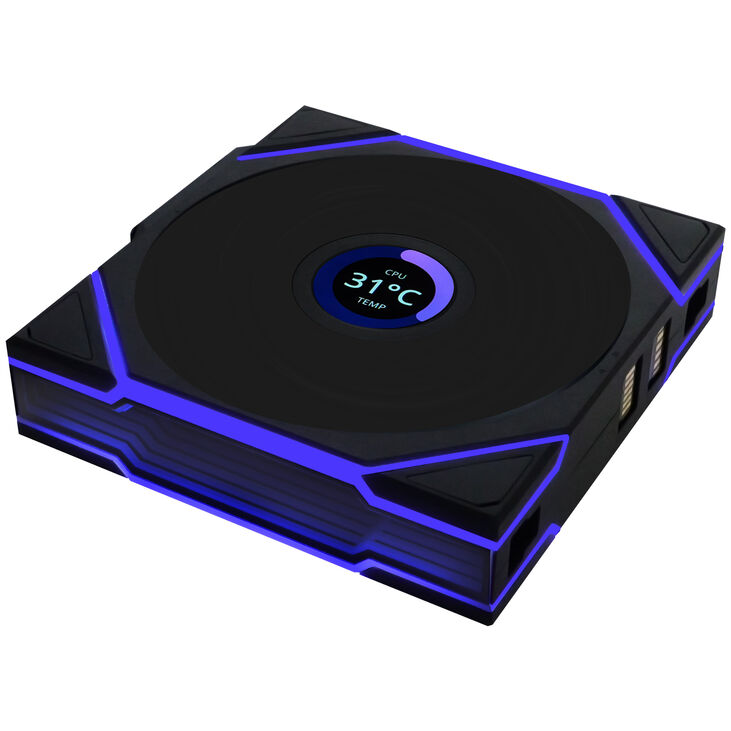 Lian Li UNI FAN TL Wireless LCD Lüfter, ARGB, PWM, 3er-Pack inkl. Controller - 120 mm, schwarz image number 3