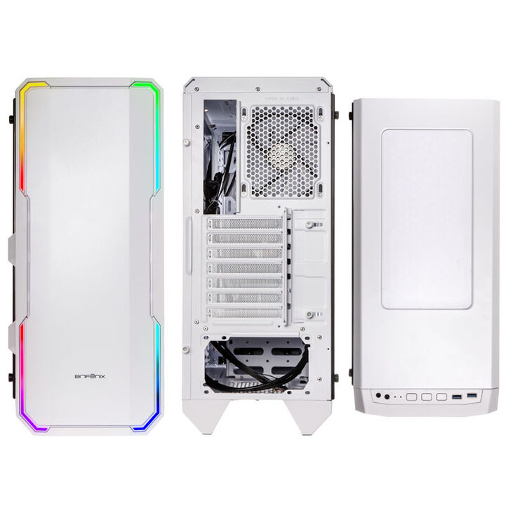 BitFenix Enso RGB Midi-Tower, Tempered Glass - weiß image number 3